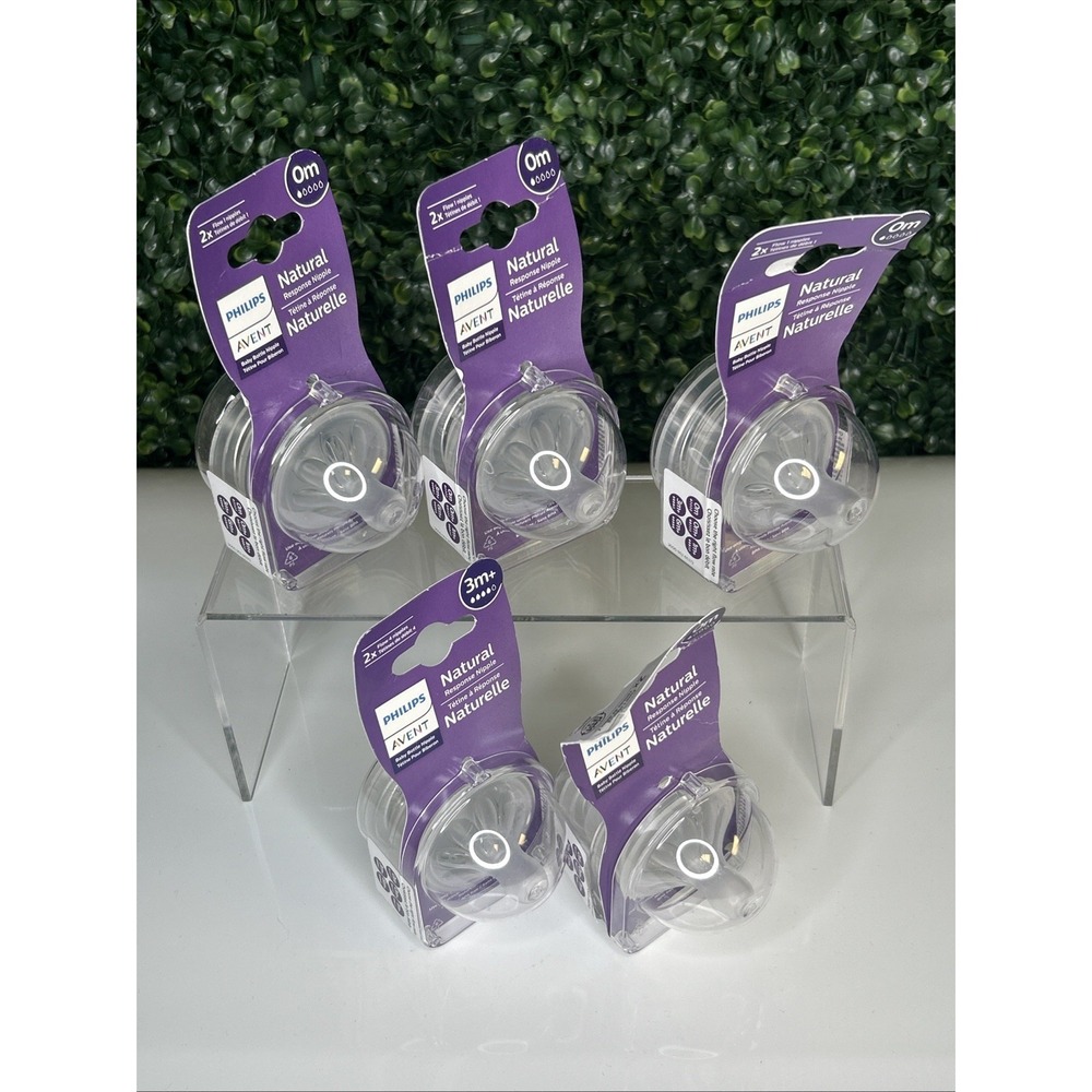 Philips Avent Natural Response Nipple 0m 1 Flow,  Natural Nipples 5 - 2PACKS
